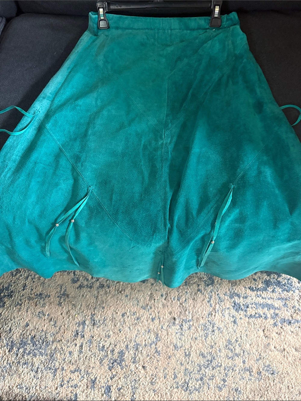 Perry Howard Teal Circle Skirt All Suede. VINTAGE Looks really sharp on